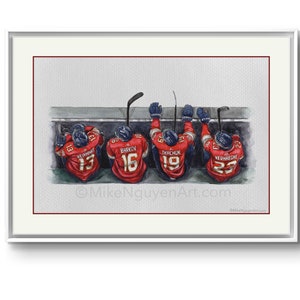 Panchina dei Panthers // Hockey // Dipinto ad acquerello