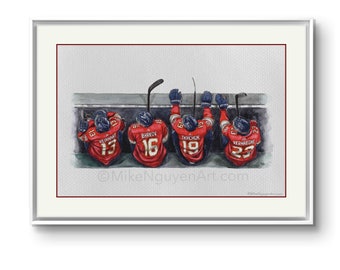 Panthers Bench   // Hockey // Watercolour Painting