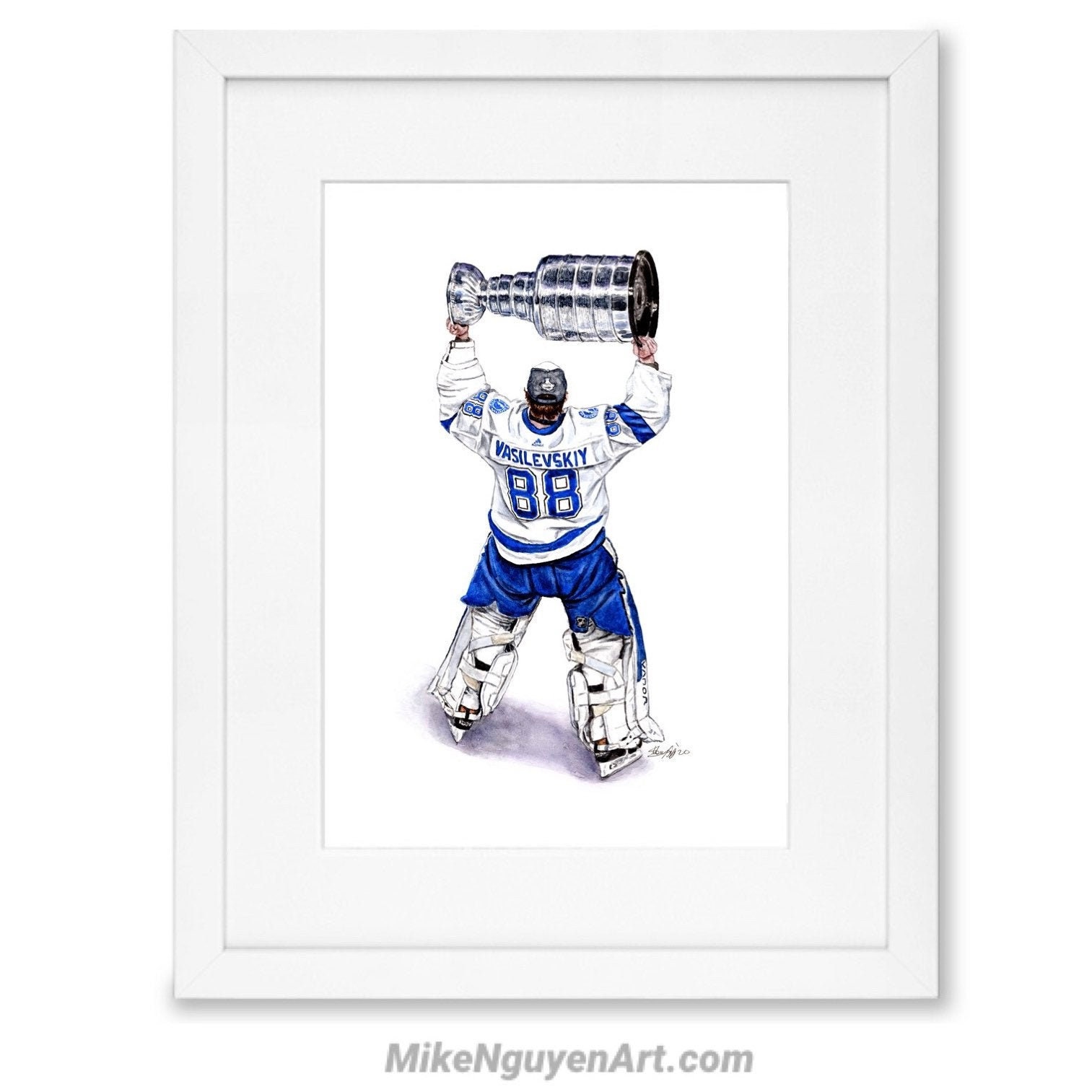 Tampa Bay Lightning: Andrei Vasilevskiy 2020 Stanley Cup Hoist Mural - NHL Removable Wall Adhesive Wall Decal Large