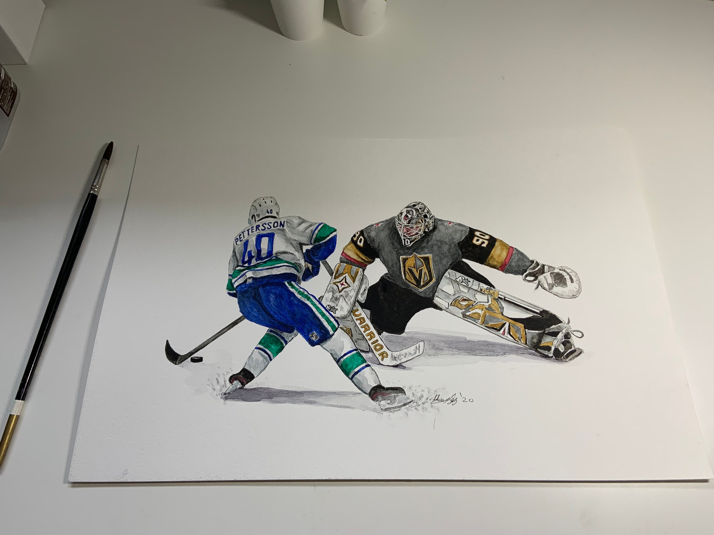 Elias Pettersson Vs Robin Lehner Vancouver Canucks Vegas Etsy