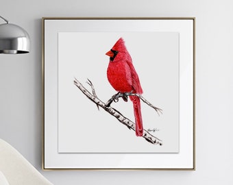 Cardinal // Birds // Animals // Wildlife // Nature // Watercolour Painting