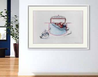Sergei Bobrovsky back Save 2024 by MikeNguyenArt // FLORIDA // Hockey // NHL // Watercolour Painting
