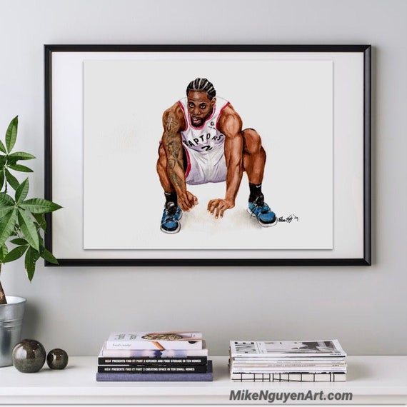 Kawhi Leonard 2019 Toronto Raptors NBA Championship Trophy & MVP 8x10 Photo