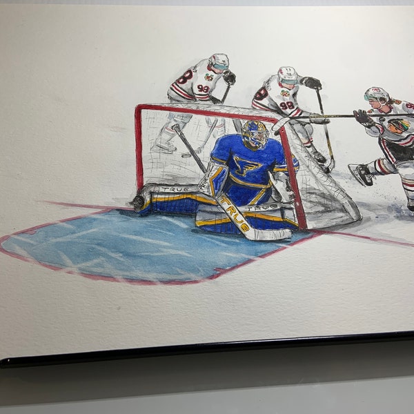 Connor Bedards 1st NHL Michigan goal // Chicago Blackhawks Line // Hockey // NHL // Watercolour Painting