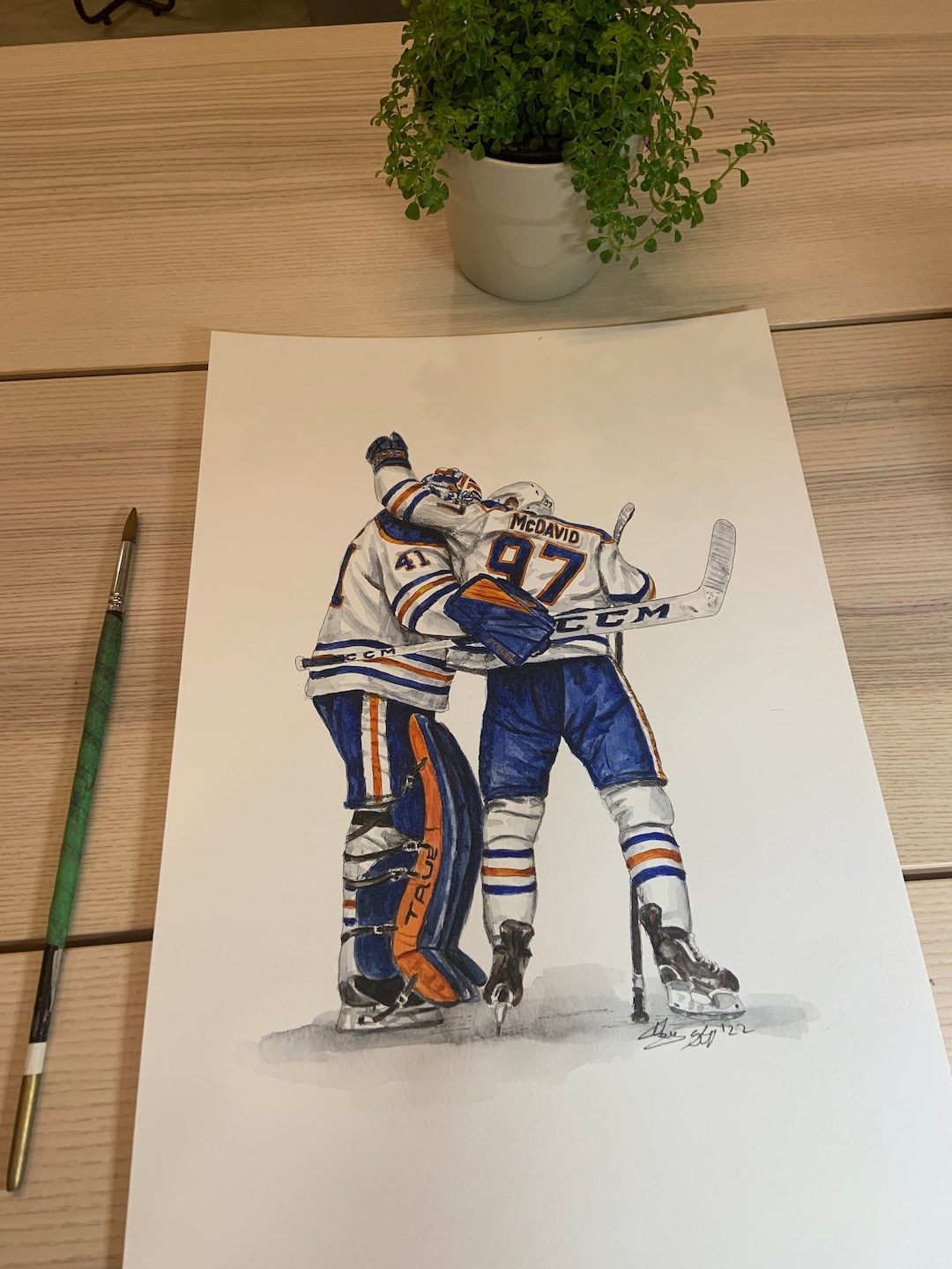 Trevor Zegras by MikeNguyenArt // Goal // Anaheim Ducks // Hockey // NHL //  Watercolour Painting