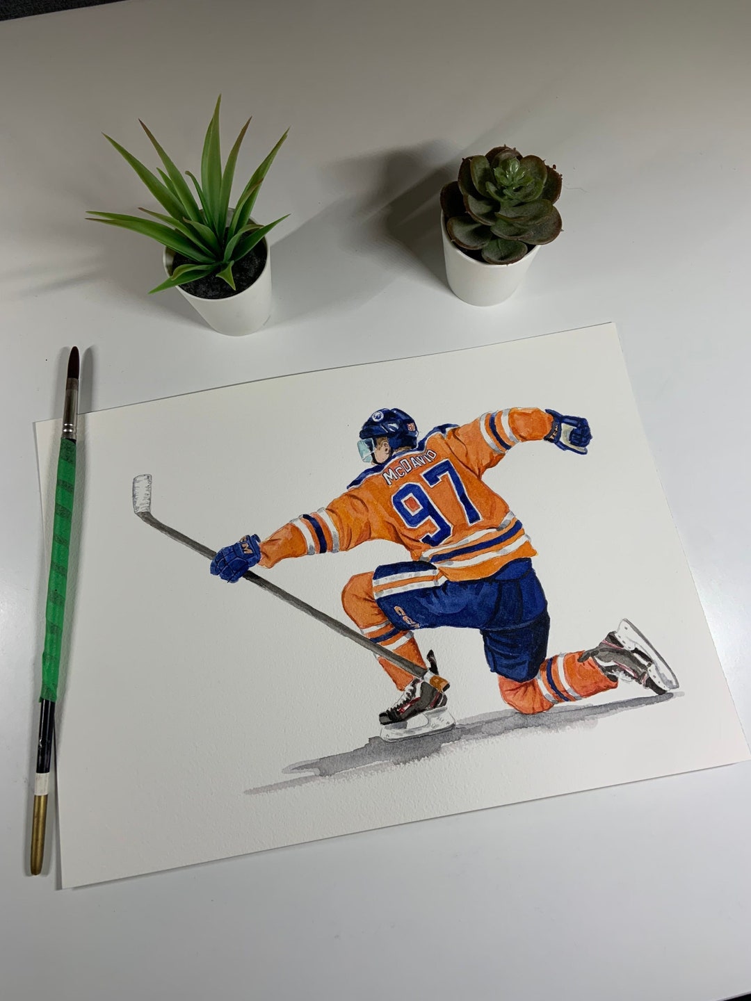 McDavid Goal | Art Print, Painting, Wall Decor, Hockey, NHL, Oilers, Fan  Art, McJesus