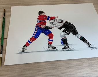 Arber “WIFI” Xhekaj By MikeNguyenArt.com // Montreal Canadiens // Hockey // NHL // Watercolour Painting