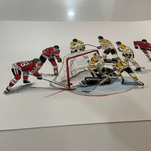 Il primo gol di Connor Bedards in NHL // Linea dei Chicago Blackhawks // Hockey // NHL // Acquerello