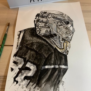 Jonathan Quick Mask // Los Angeles Kings // Hockey // NHL // Dipinto ad acquerello