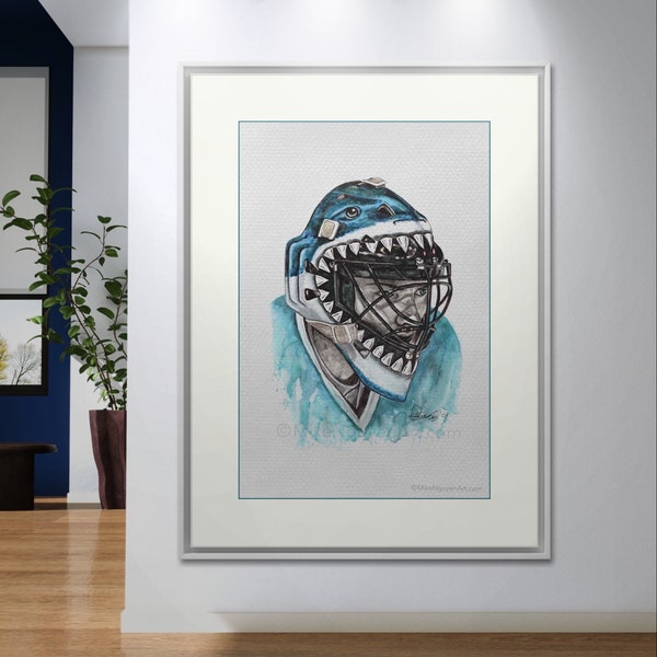 Brian Hayward // San Jose Sharks // Hockey // NHL // Watercolour Painting