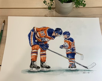 Ben & Connor by MikeNguyenArt // Edmonton Oilers // Hockey // NHL // Watercolour Painting