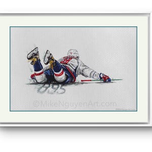 Alex Ovechkin 895 doelpuntenviering door MikeNguyenArt // Stanley Cup Champ // Washington Capitals // Hockey // NHL // Aquarel