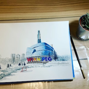 Canadian Human Rights Museum // Winnipeg // Manitoba // Architecture // Landscape // YWG // Watercolour Painting