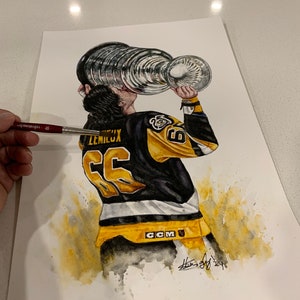 Mario Lemieux  by MikeNguyenArt // Pittsburgh Penguins // Hockey // NHL // Watercolour Painting