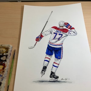 Kirby Dach autorstwa MikeNguyenArt .com // // Hokej // NHL // Malarstwo akwarelowe