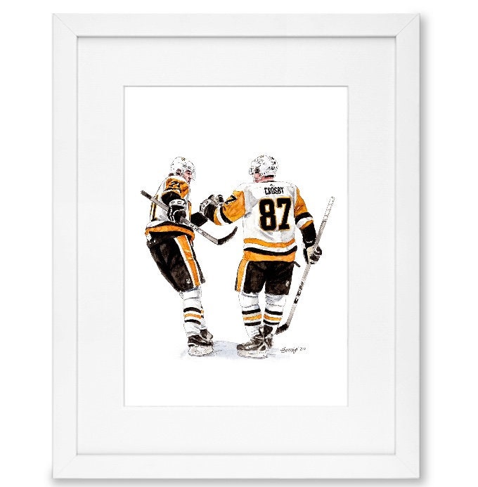 Sidney Crosby and Evgeni Malkin Penguins Framed Collage W/ 