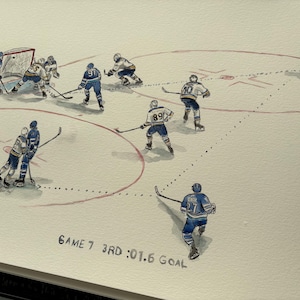 Cole Perfetti Gm 7 tying goal moment   by MikeNguyenArt // Winnipeg Jets // Hockey // NHL // Watercolour Painting
