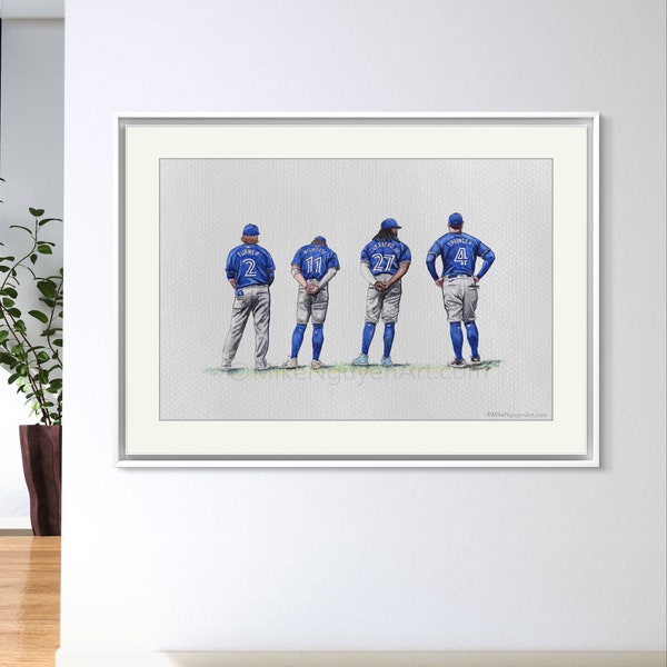 2024 Blue Jay Line Up by MikeNguyenArt // Toronto Blue Jays // MLB // Baseball // Watercolour Painting