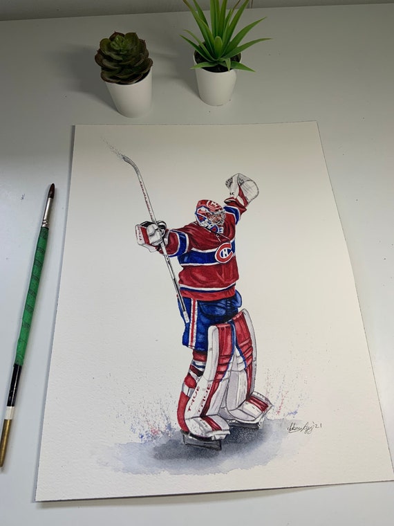 Carey Price Win // Montreal Canadiens // Hockey Goalie // NHL // Watercolour Painting
