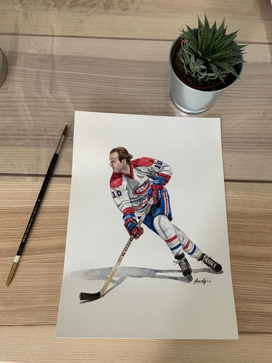 Guy Lafleur // Montreal Canadiens // Hockey // NHL // Watercolour ...