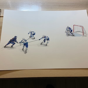 McDavid vs Jets Goal by MikeNguyenArt // Edmonton Oilers // Hockey // NHL // Watercolour Painting