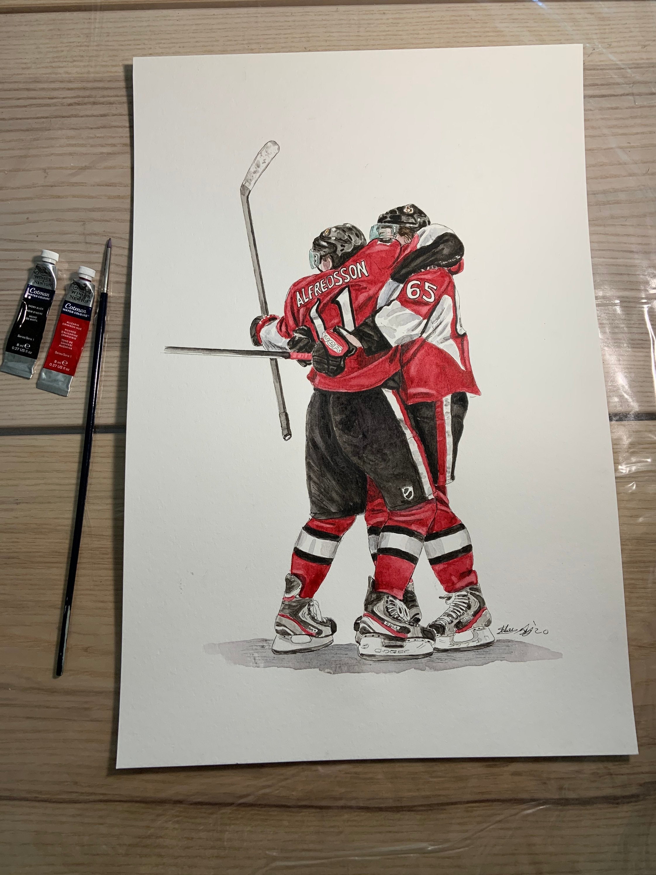 Maillot De Hockey Vintage Sénateurs D'Ottawa Daniel Alfredsson 1996-97 - Taille 44 - CCM - Occasion