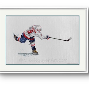 Alex Ovechkin 895 the Shot by MikeNguyenArt // Stanley Cup Champ // Washington Capitals // Hockey // NHL // Watercolour Painting