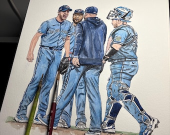 Max Scherzer  By MikeNguyenArt // Vladimir Guerrero Jr. // Toronto Blue Jays // Baseball // MLB // Watercolour Painting
