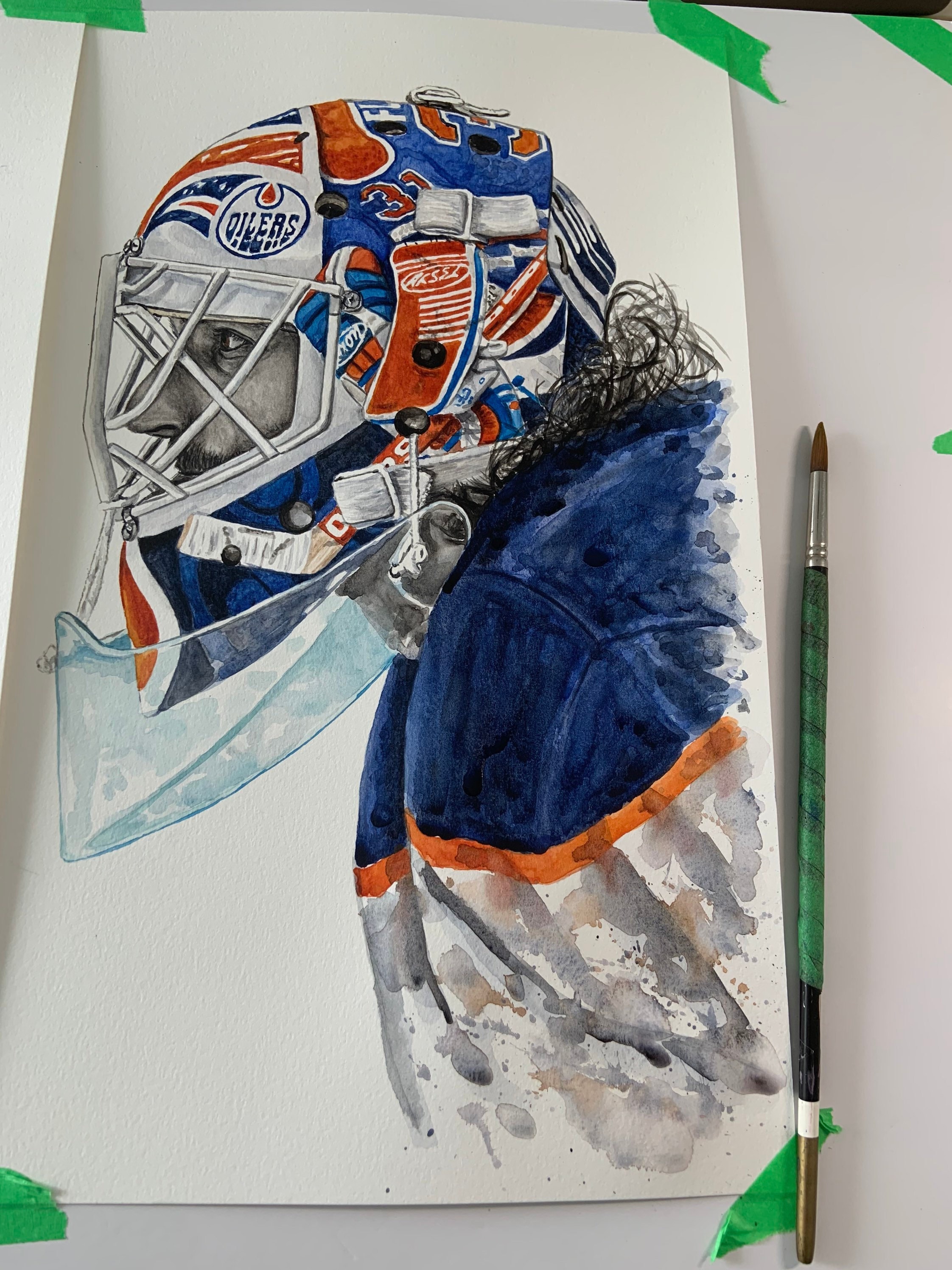 Edmonton Oilers Maske von mikeNguyenArt // Edmonton Oilers