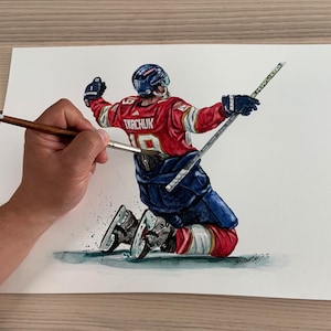 Matthew Tkachuk, partita 4 GWG di MikeNguyenArt // FLORIDA // Hockey // NHL // Acquerello