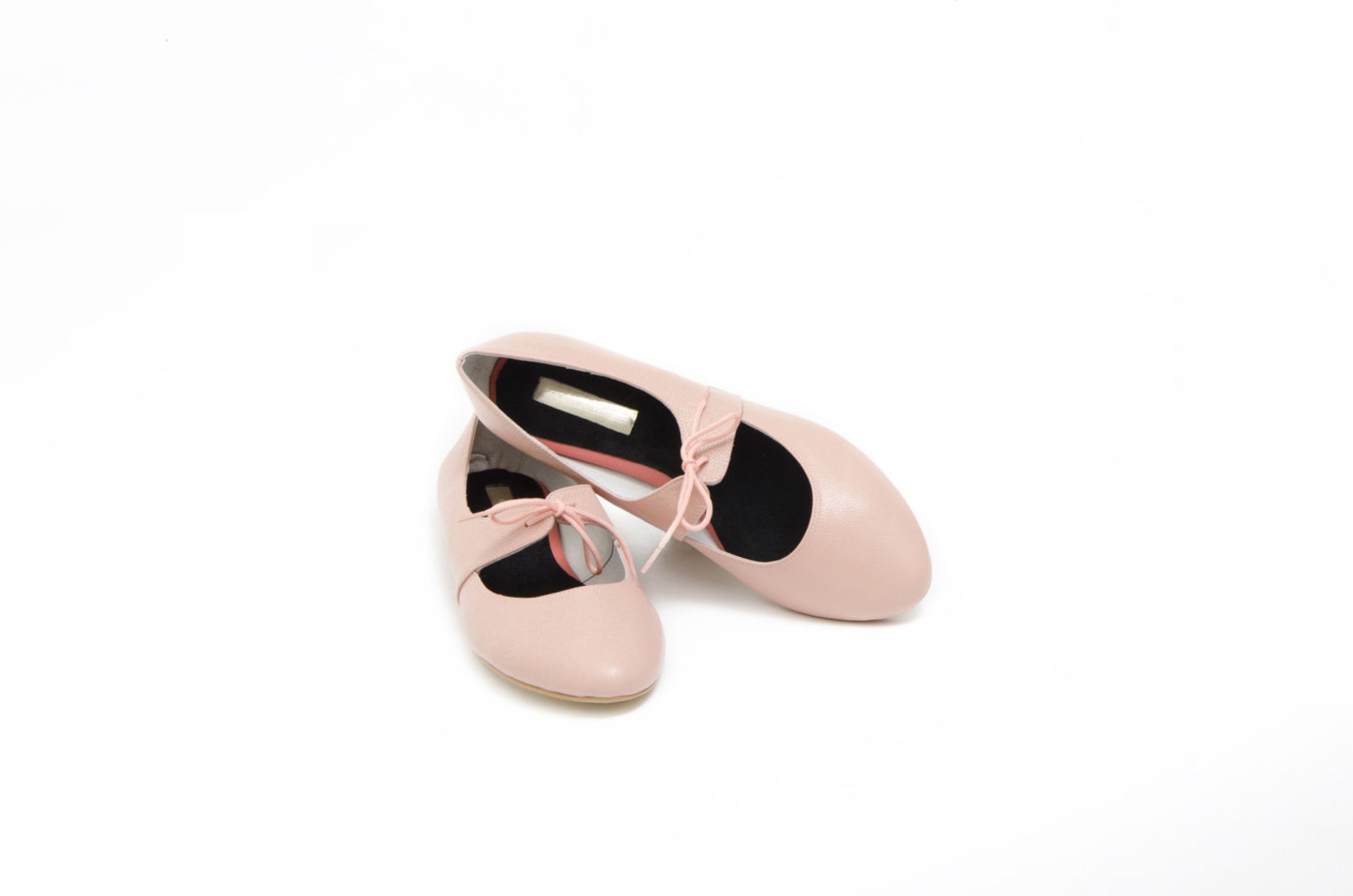 peach leather ballet flats - free shipping on these! - 100% genuine leather - limited edition - wide fit