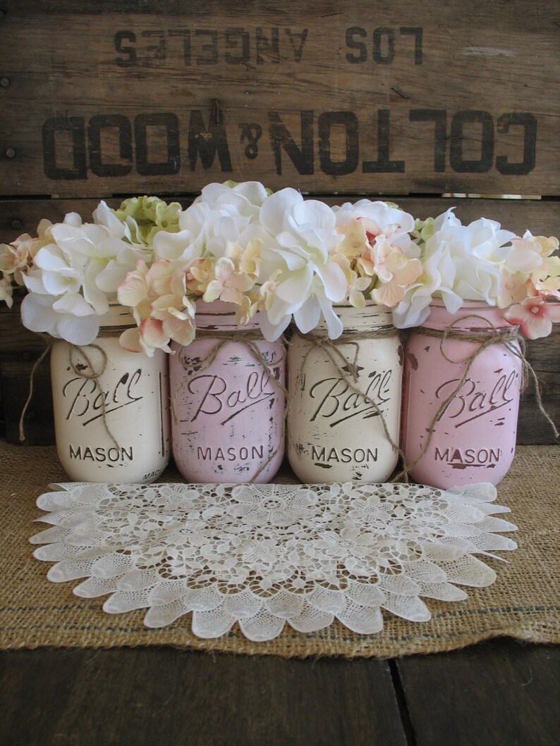 SALE 4 Pint Mason Jars Ball jars Painted Mason Jars image 0