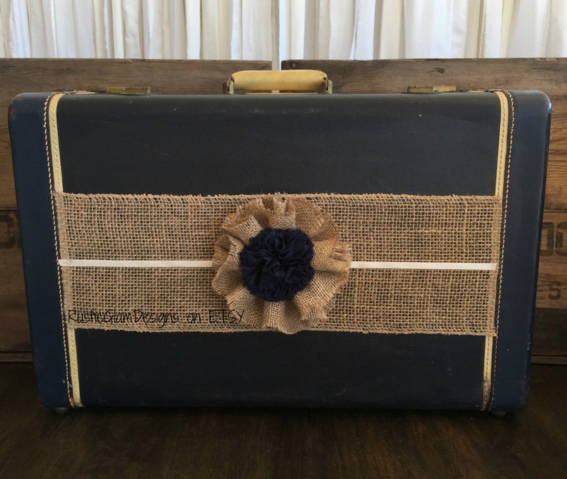 Vintage Suitcase Wedding Card Holder Rustic Wedding gift table Etsy