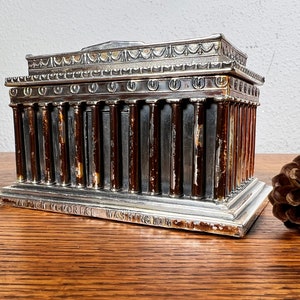 Lincoln Memorial Silver Plate Jewelry Casket: Washington DC Memento