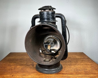 Antique Car Lantern ~ Cold Blast No. 95 Made in USA ~ Early Automobile Headlight ~ Kerosene Lantern ~