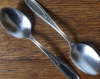 Vintage Silverplate Soup Spoons - Tudor Plate 'Enchantment' Pattern