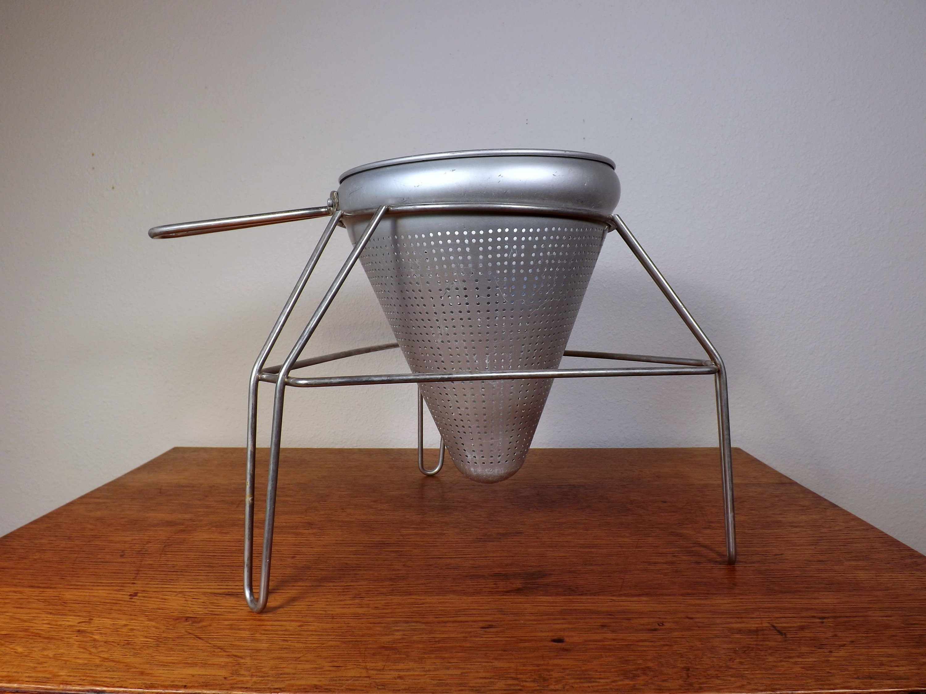 Cone Sieve on a Stand Aluminum Ricer Food Mill Strainer Etsy