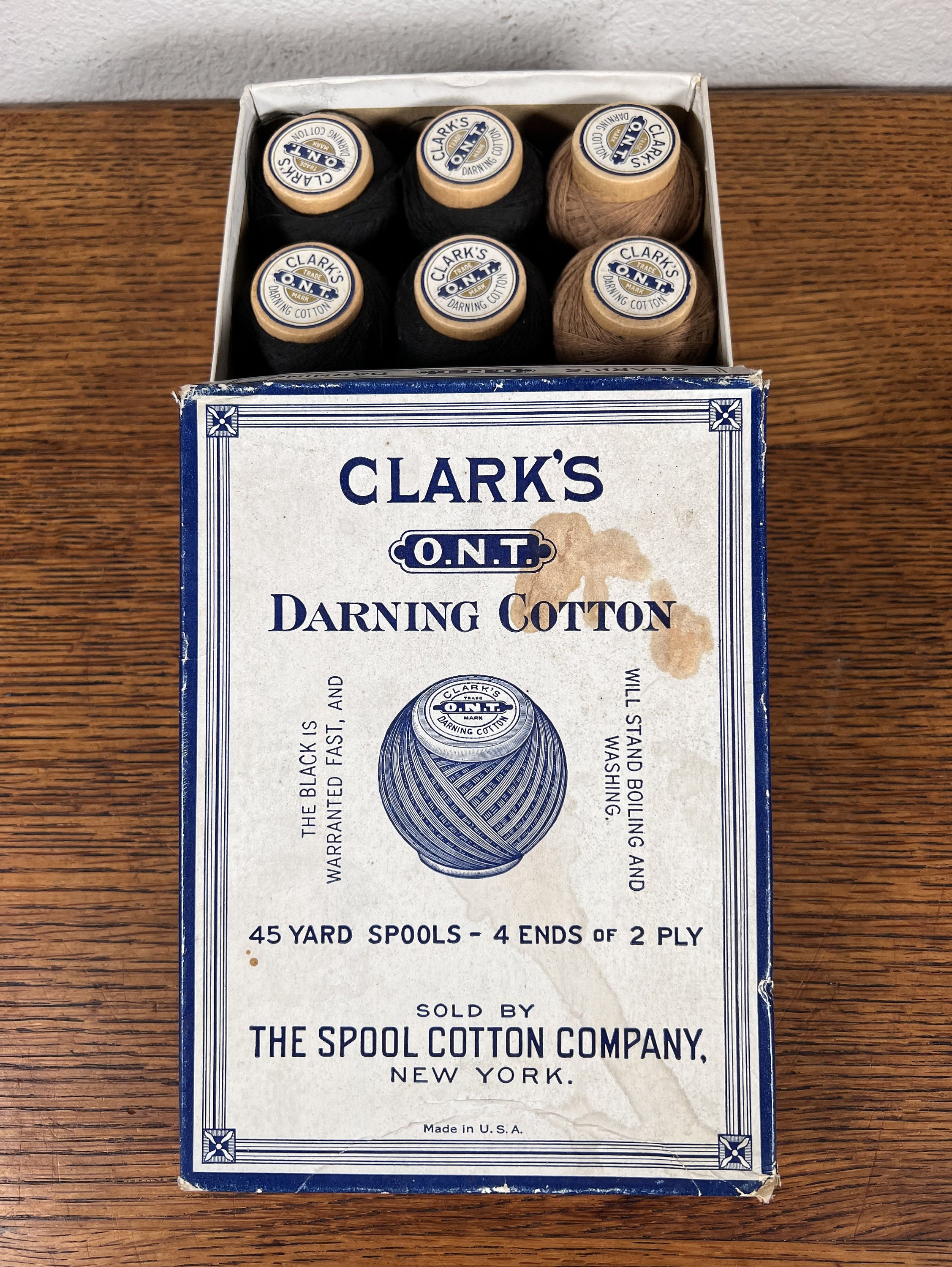 Coats and Clark's O.N.T. Darning Cotton Vintage 2 Ply Cotton String Beige  Brown