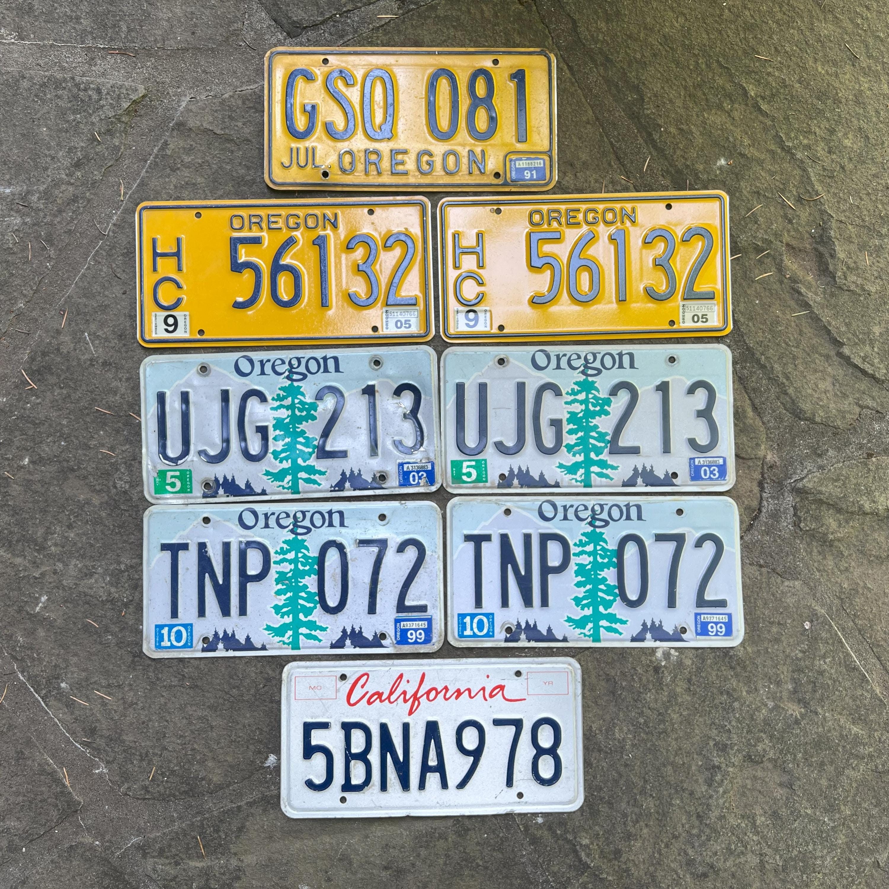 Oregon License Plates - 1990s - 2000s - Original Condition - 1