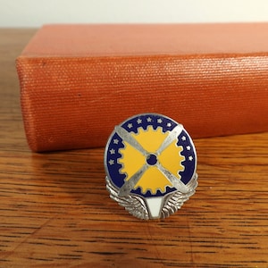 Vintage WWII Army Air Corps Sterling Silver Enamel Pin
