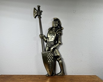 Knight in Shining Armor ~ Wall Hanging ~ 17" ~ Brass Plated