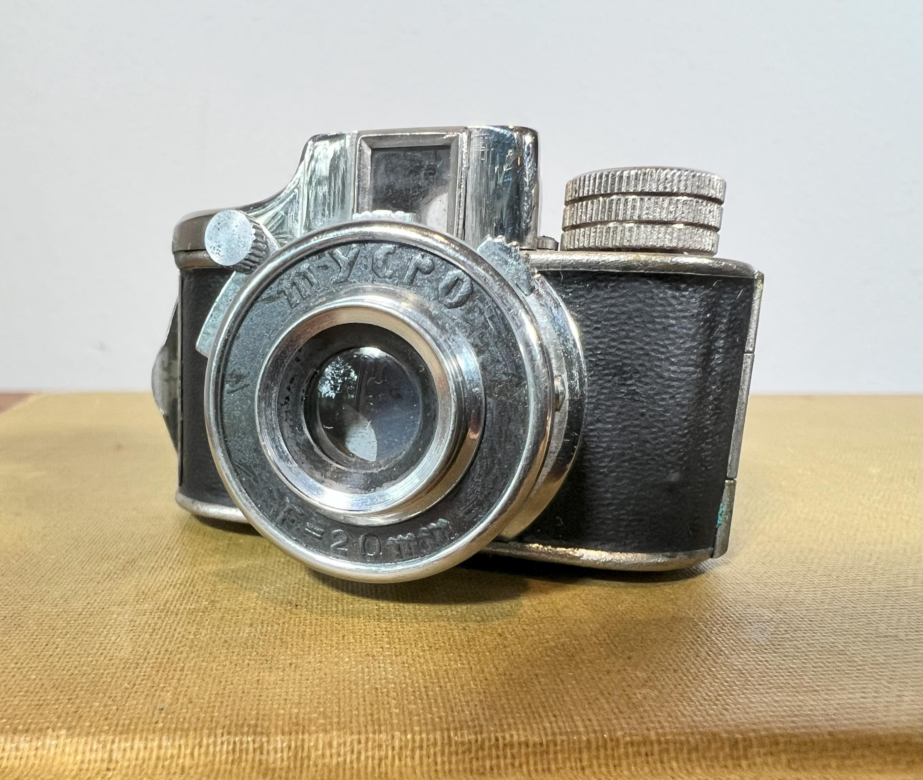 Vintage Mycro Subminiature Camera With Leather Case, 1940s Japan