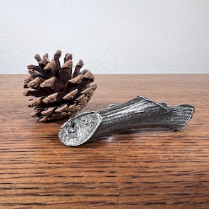 Cast Pewter Twig Cabinet Knob - Antique Finish