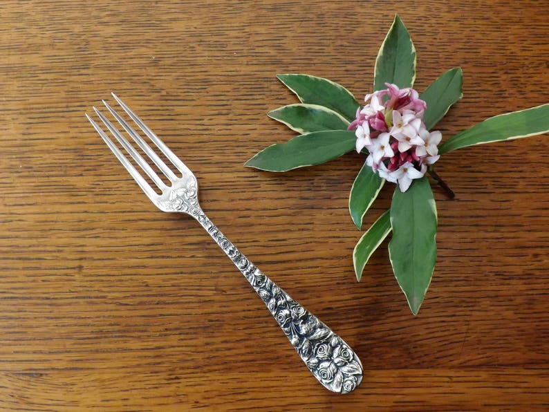 1 Dinner Fork 'baltimore Rose' Sterling Etsy