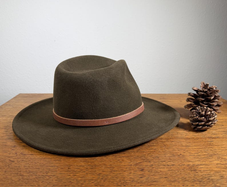 Pendleton® Hat ~ Brown Fedora Wool Felt with Leather Hatband Size Small ~ Unisex image 4