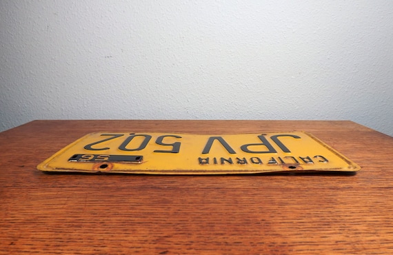 California License Plate - 1956 - 6 Digit, JPV 502 - Original