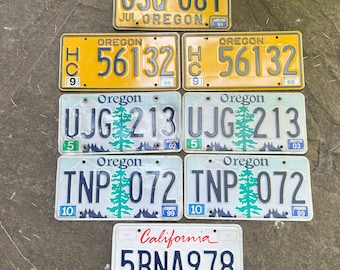 Vintage California Horseless Carriage License Plate Pair - Red