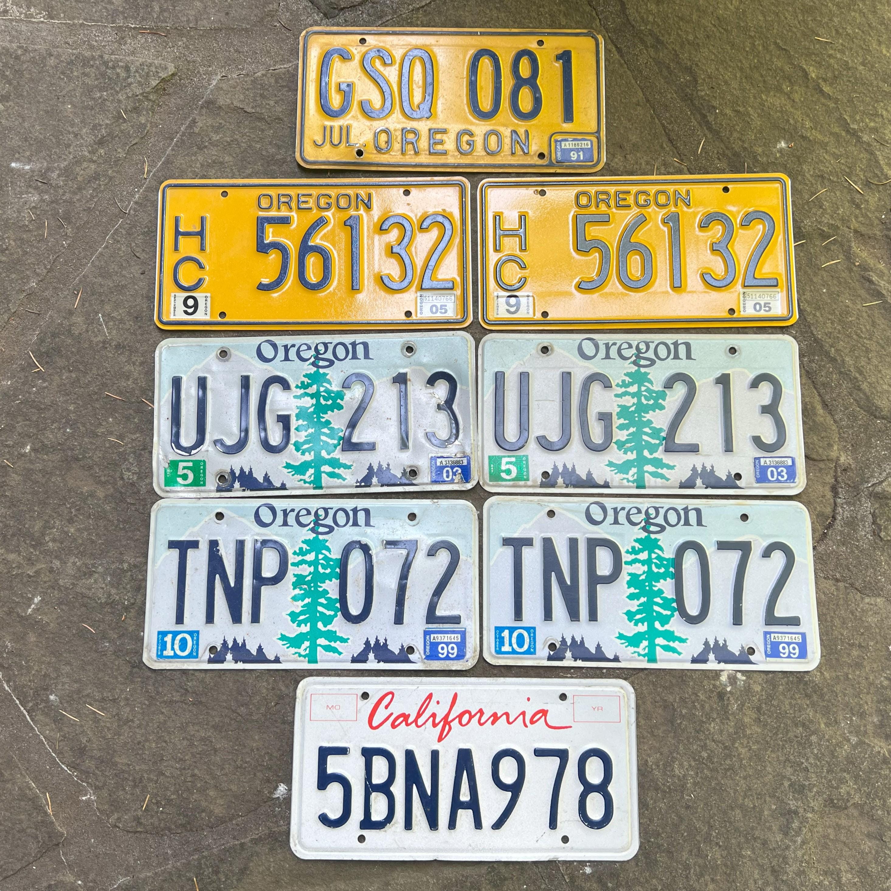 Oregon License Plates - 1990s - 2000s - Original Condition - 1