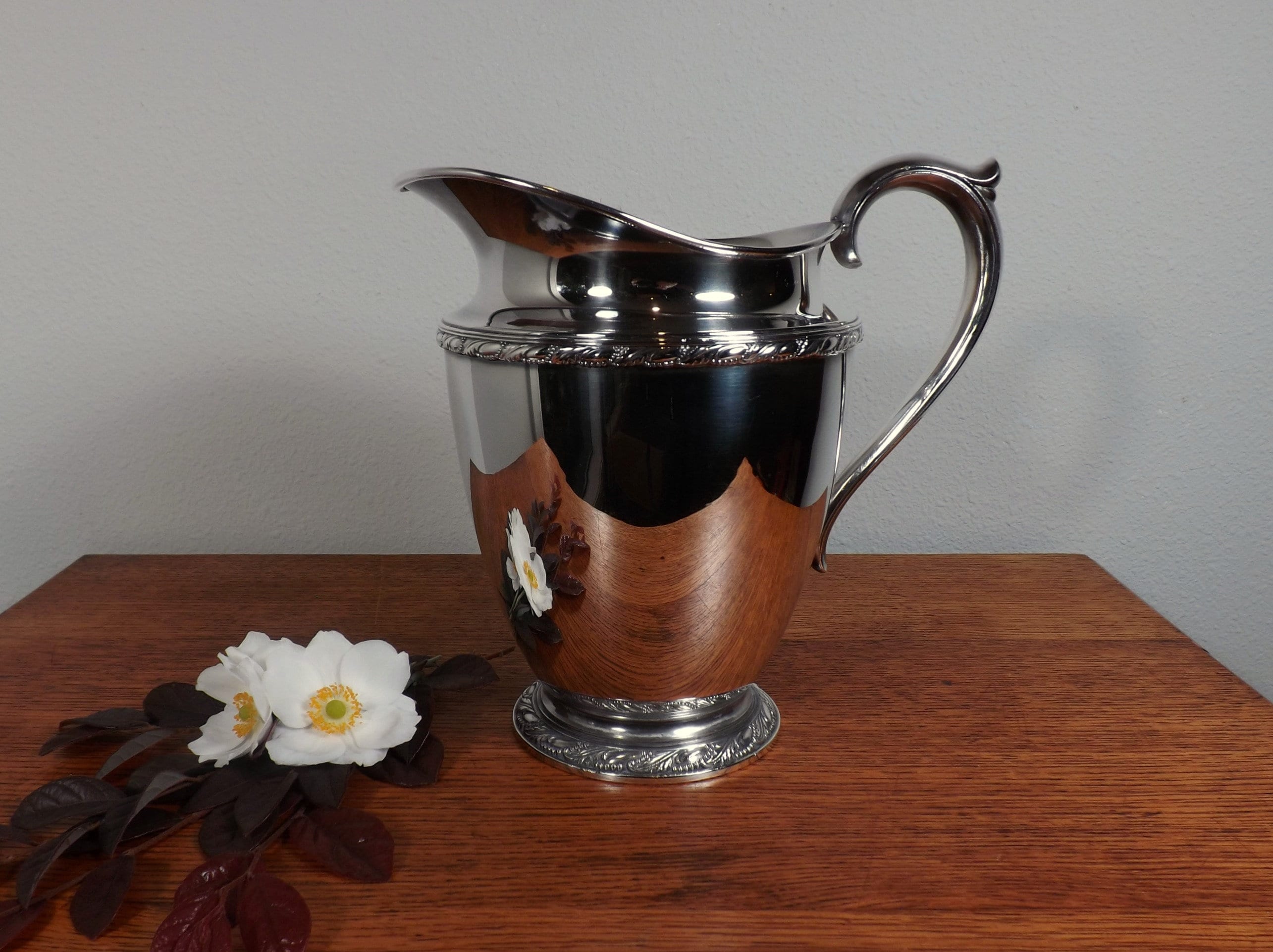 Silver Water Pitcher 56 oz. 'Evandale' International Etsy