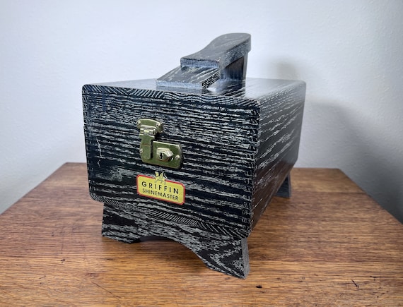 Vintage Oak Wood Shoe Shine Box